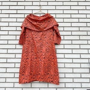 Megan Brogden‎ Studio Handmade Psychedelic Print Wide Collar Tunic Dress S